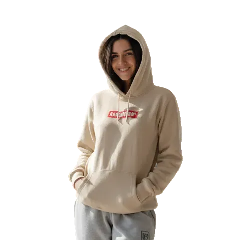 Hoodie, Schwarz oder Beige mit rotem „RAMIHATTAB*“ Patch