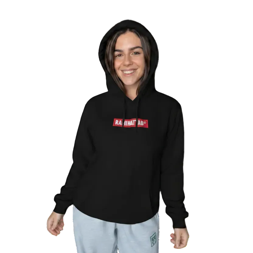 Hoodie, Schwarz oder Beige mit rotem „RAMIHATTAB*“ Patch